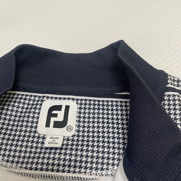 FOOTJOY Women Navy Houndstooth 1/4 Zip Sweater Pullover Plus Size Size 2X - Picture 2 of 7